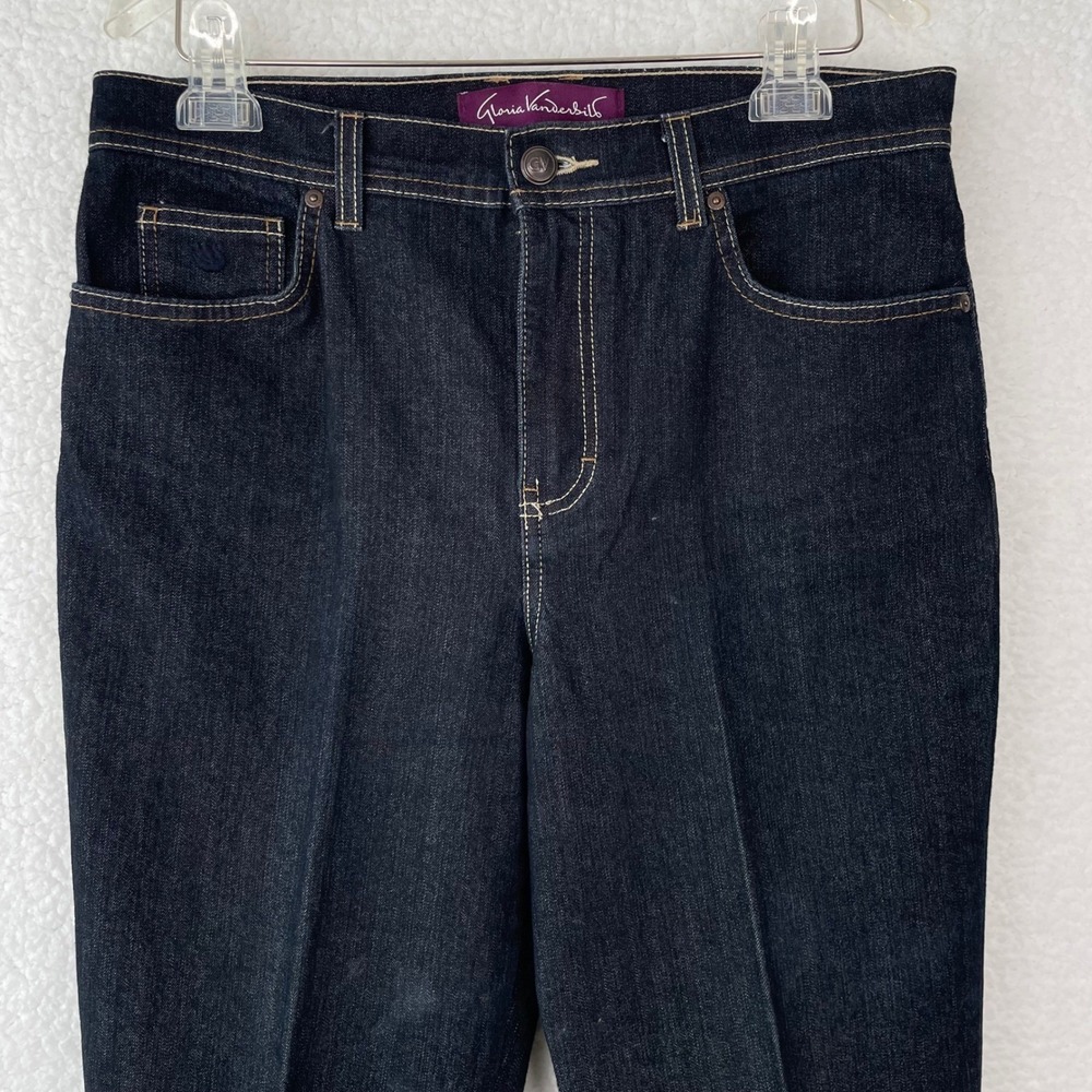 Gloria Vanderbilt Amanda Jeans‎ Womens 12P Dark Wash Straight Leg High Rise Blue